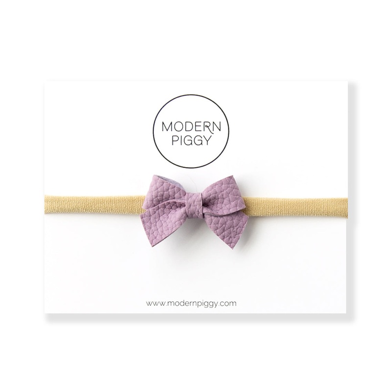 Grape | Leather Baby Bow|Alligator Clip|Nylon Headband