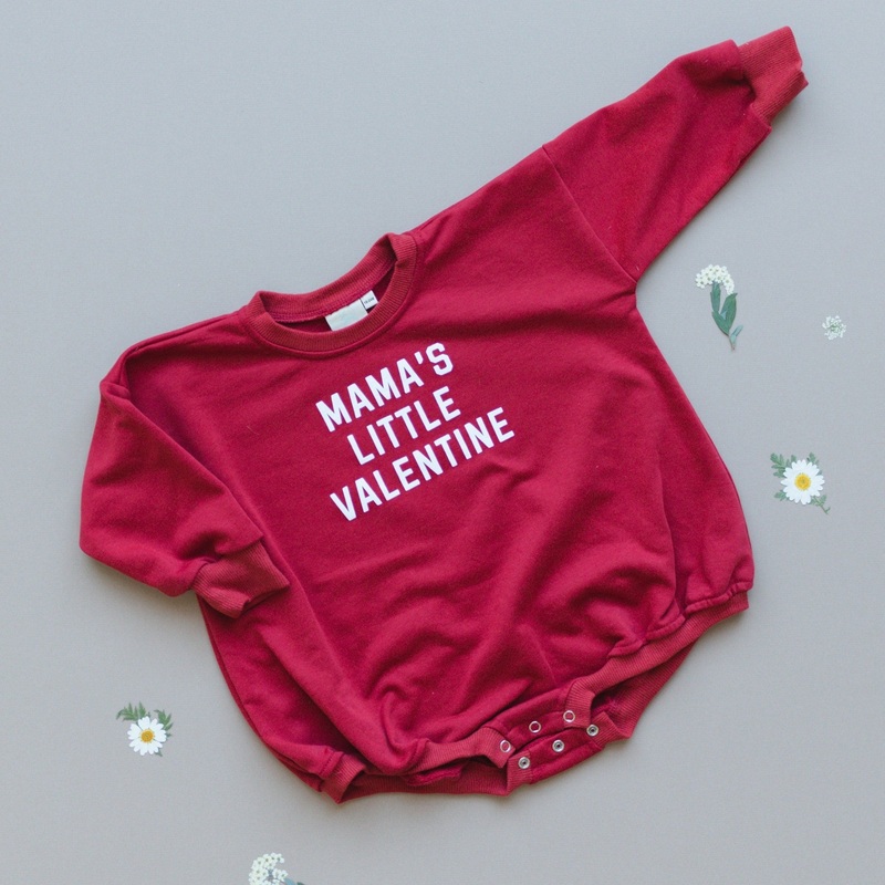 Mama’s Little Valentine Sweatshirt Romper – more colors