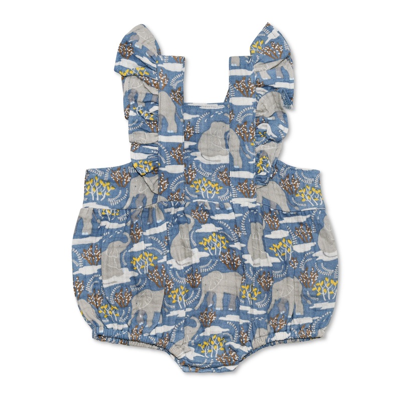 Muslin Flutter Sleeve Romper – Safari Party