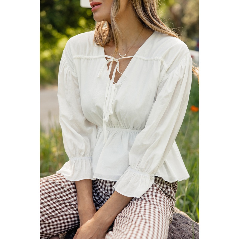 One Hit Wonder Tie Blouse|White|S|M|L