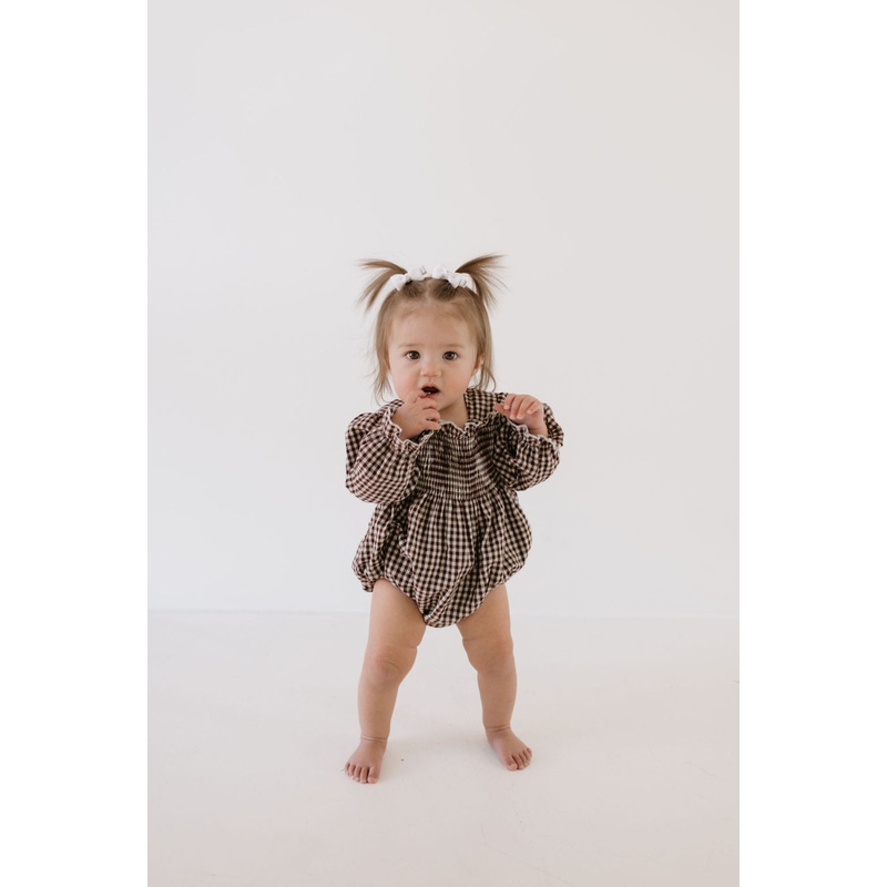 Ruffle Romper | Chocolate Chai