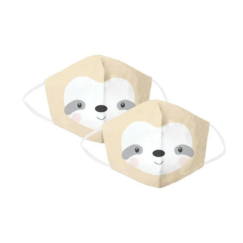 Tan Sloth Children’s Face Cover 2 Pack Set