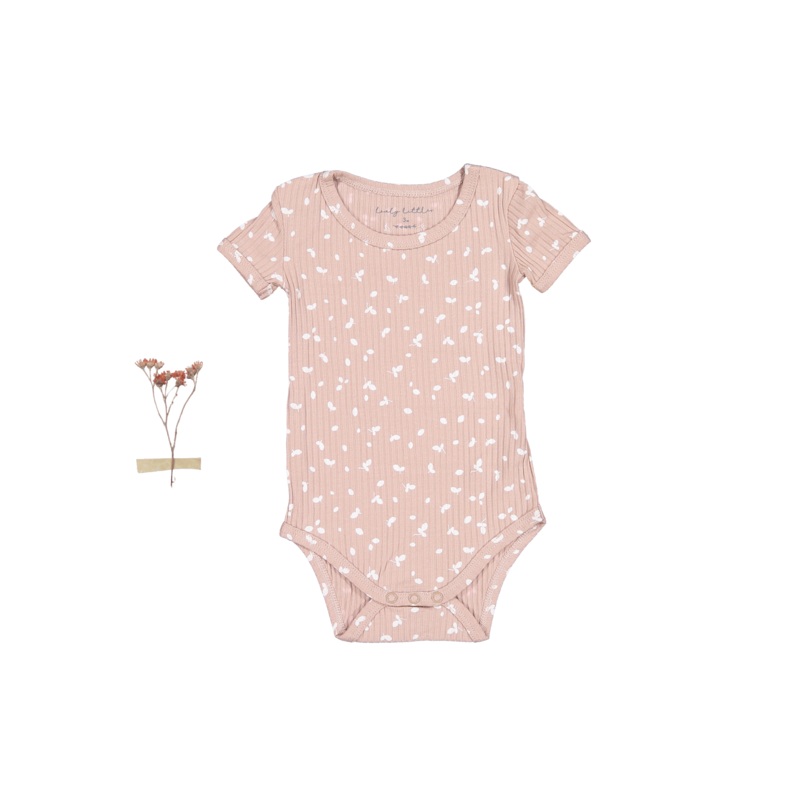 The Printed Short Sleeve Onesie – Mauve Petal