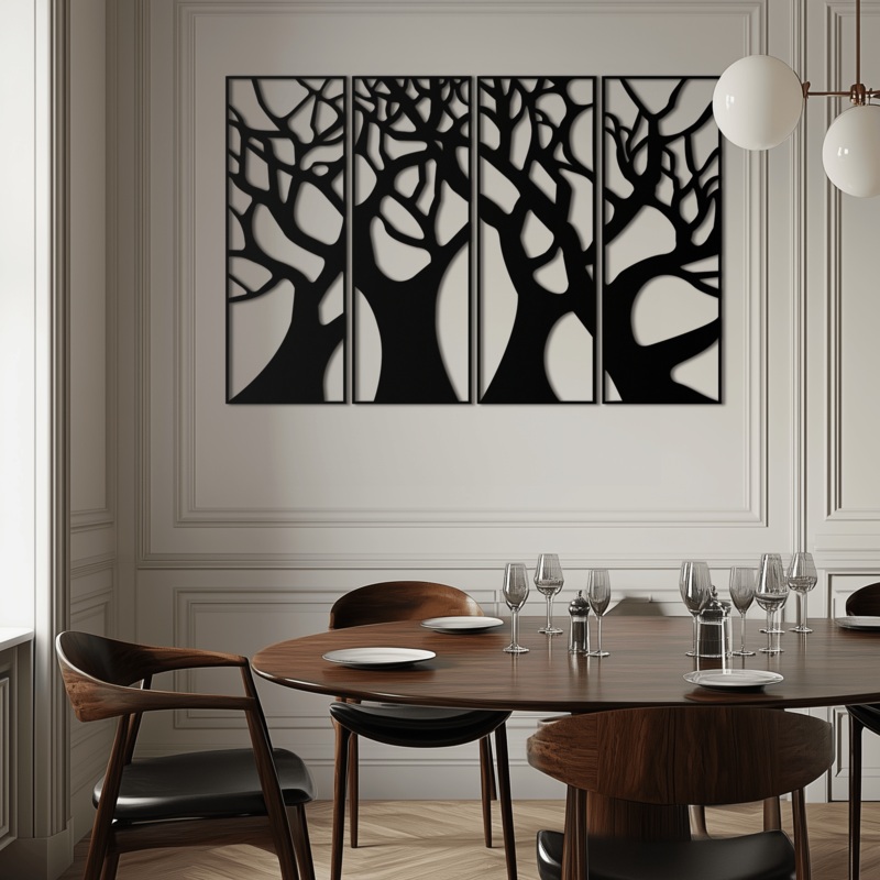 Tree Panel Metal Wall Art – Steel Wall Decor for Home and Office – KAF009