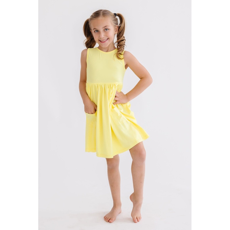Yellow Tank Pocket Twirl Dress