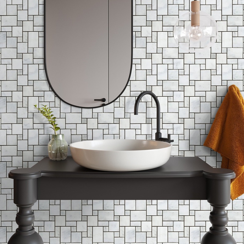 Carrara White Mini Versailles Pattern Mosaic Floor and Wall Tile – Livfloors Collection