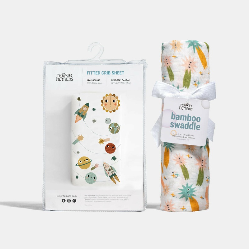 Crib sheet and Swaddle bundle – Space Explorer
