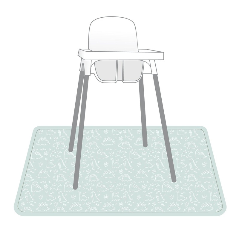 Dino Friends – Sage Splash Mat – A Waterproof Catch-All for Highchair Spills and More!
