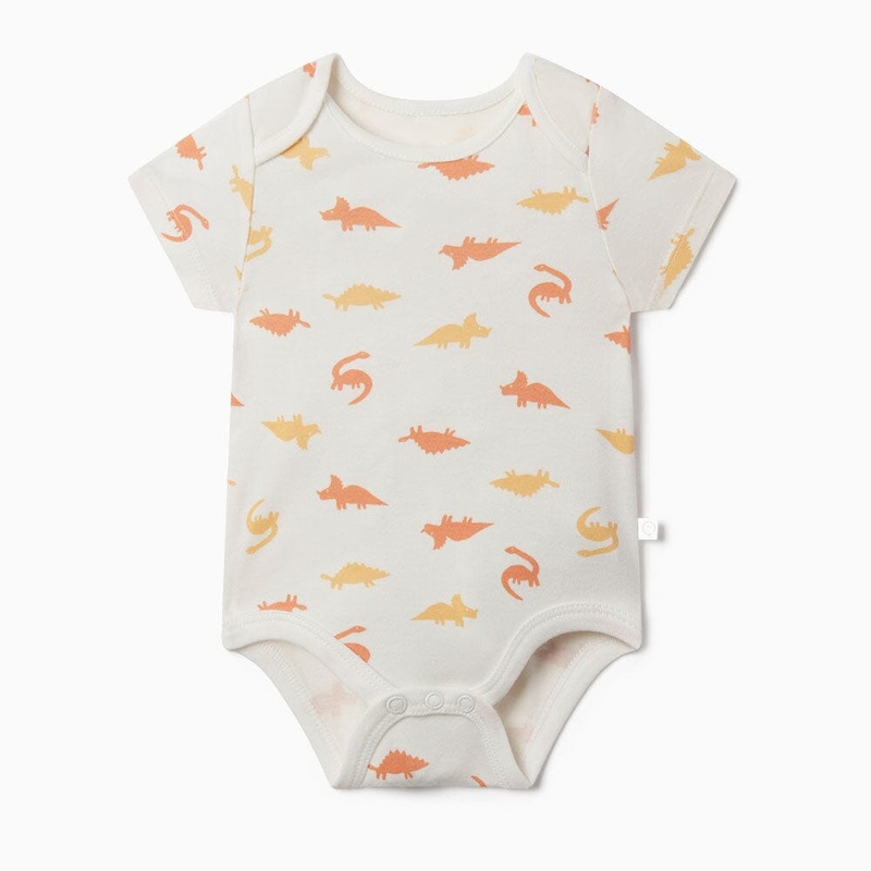 Dino Short Sleeve Bodysuit – Orange Dino