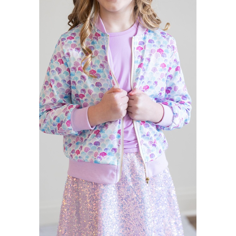 Mermaid Scales Satin Jacket|2T|3T|4T|5/6|7/8|9/10|11/12