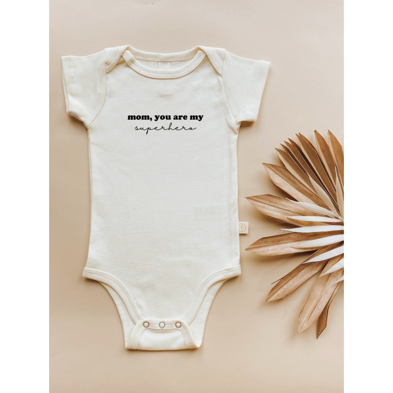 Short Sleeve Bodysuit | Mom Superhero | Organic Cotton