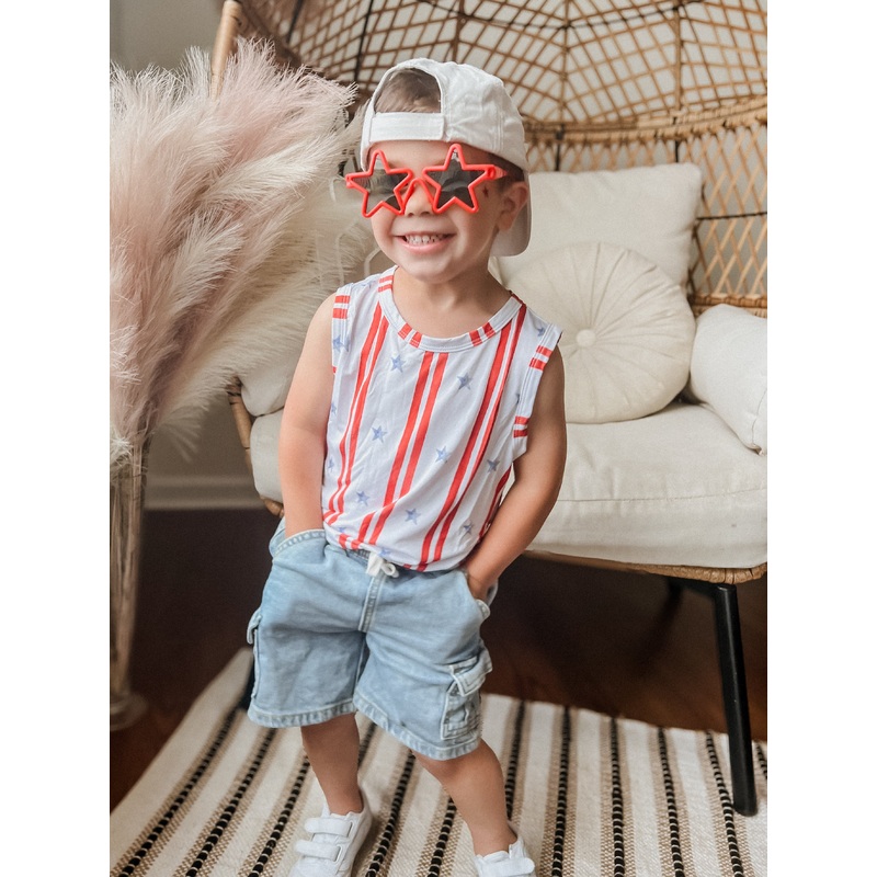 Stars & Stripes Bamboo Tank|0-3 months|3-6 months|6-12 months|12-18 months|18-24 months|2T|3T|4T|5|6