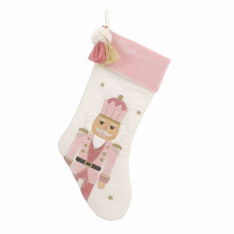 Tassled Nutcracker Stocking – Pink