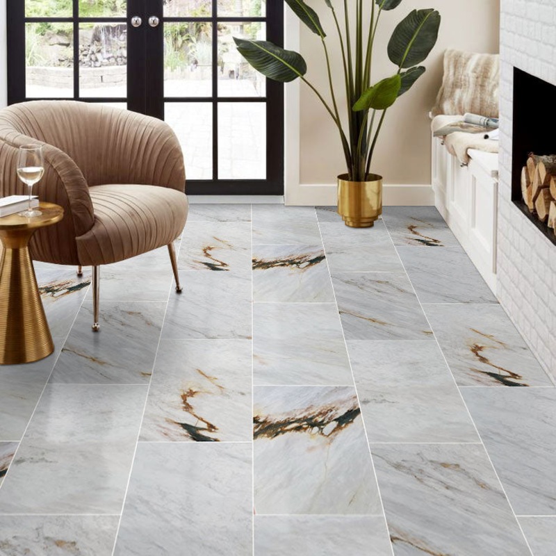 Alpina White Marble Polished Floor and Wall Tile – Large Format – Livfloors Collection