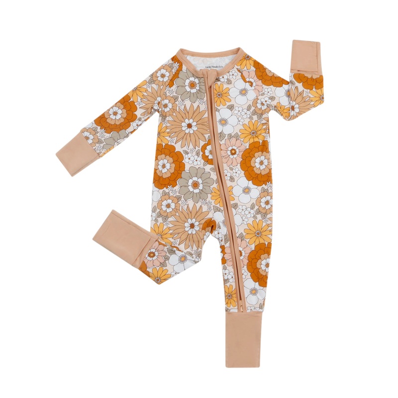 Bamboo Zip Romper | Petal Pop|0-3M|3-6M|6-12M|12-18M|18-24M