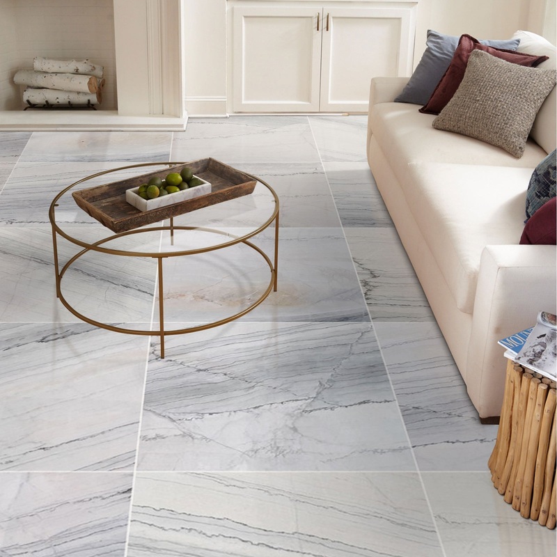 Bianco Massa Exotic Marble Polished Floor and Wall Tile – Large Format – Livfloors Collection