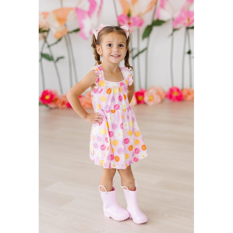 Daisy Doodles Ruffle Cross Back Dress