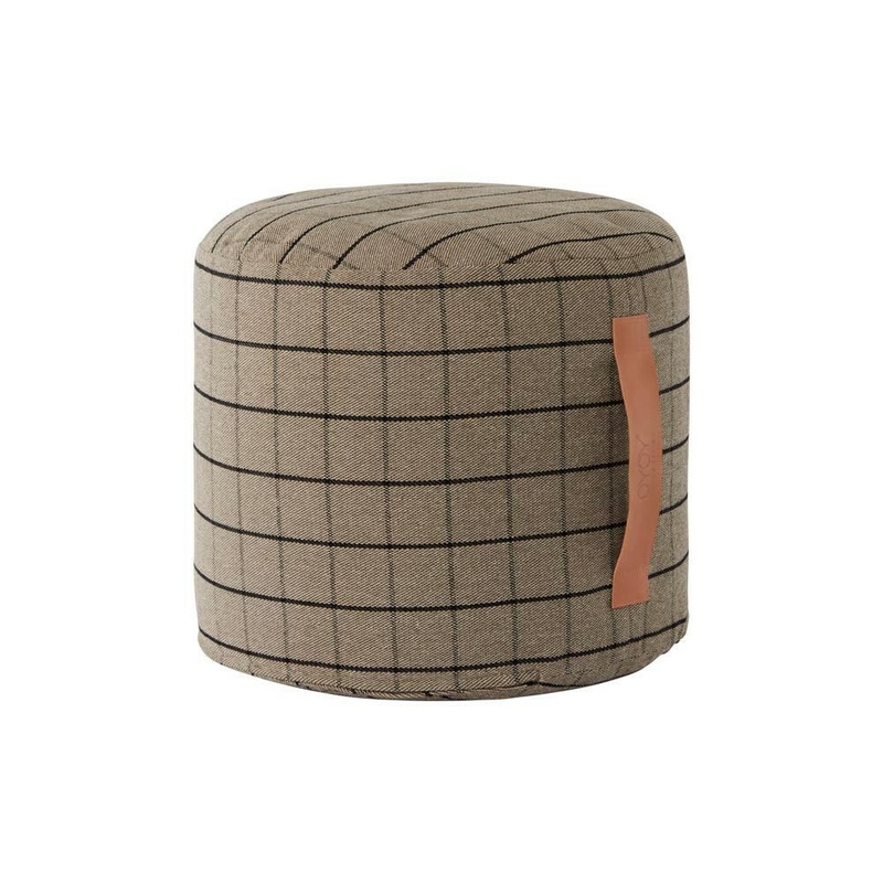 Grid Pouf – Clay