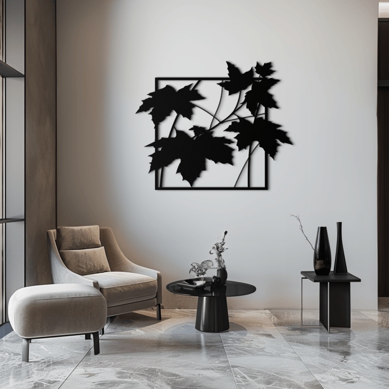 Maple Leaf Metal Wall Art – Steel Wall Decor for Home and Office – KAF012