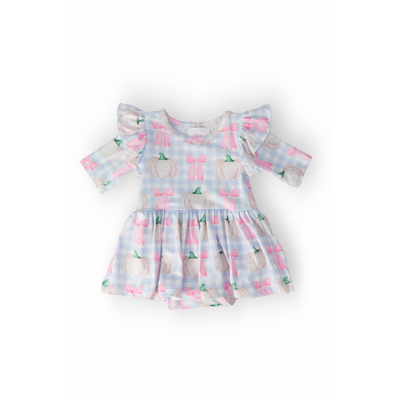 Pumpkin Picnic Twirl Flutter Bodysuit