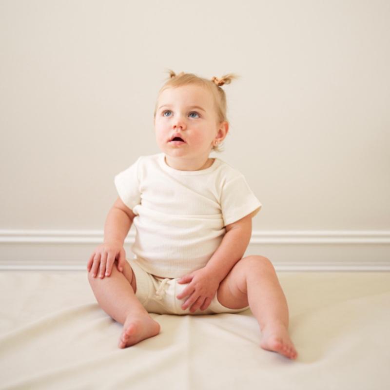 Ribbed Short Set|NB|0-3M|3-6M|6-9M|9-12M|12-18M|18-24M|2-3T|Oatmeal|Coconut Milk