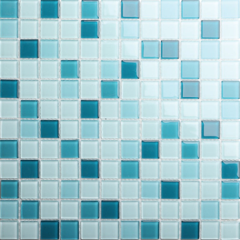 Shades of Blue 11.81 x 11.81 Glass Mesh-Mounted Mosaic Tile – Belair Collection