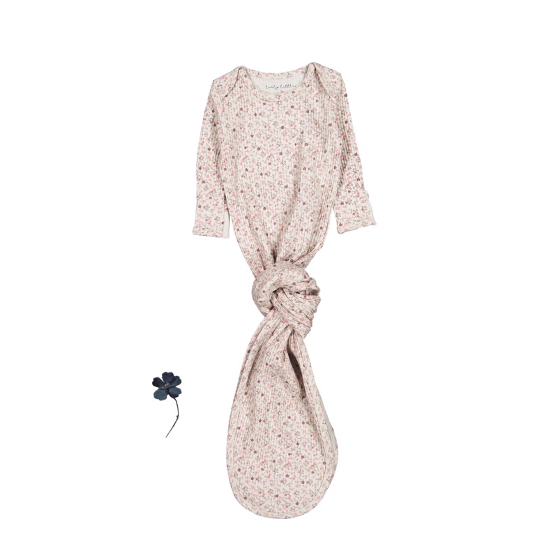 The Printed Baby Gown – Dusty Mauve Floral