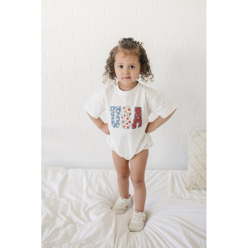 USA Daisy Oversized T-Shirt Romper