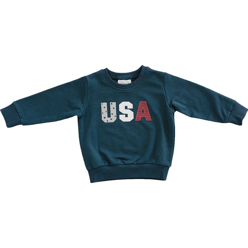 USA French Terry Crew Neck|0-3|3-6|6-12|18|2T|3T|4T|5T|6Y|7Y|8Y|9Y|10Y|Adult X-Small|Adult Small|Adult Medium|Adult Large|Adult X-Large