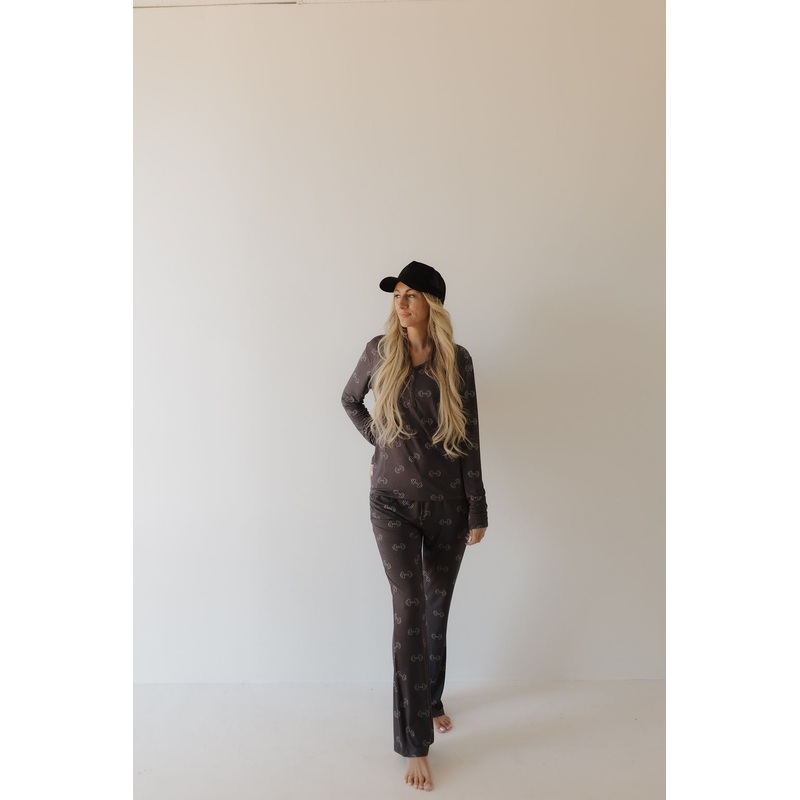 Women’s Bamboo Pajama | Charcoal Arm Day