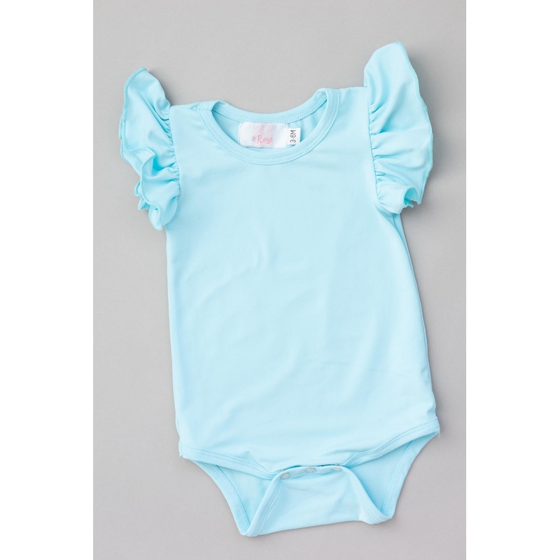 Aqua S/S Flutter Bodysuit|0-3M|3-6M|6-12M|12-18M|18-24M