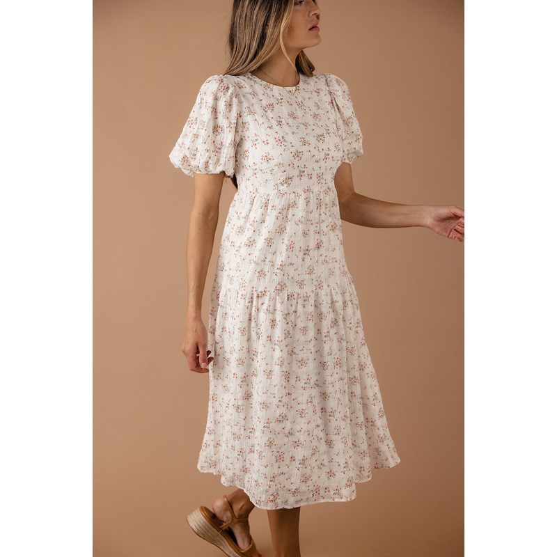 Here We Go Again Floral Dress|Ivory|S|M|L