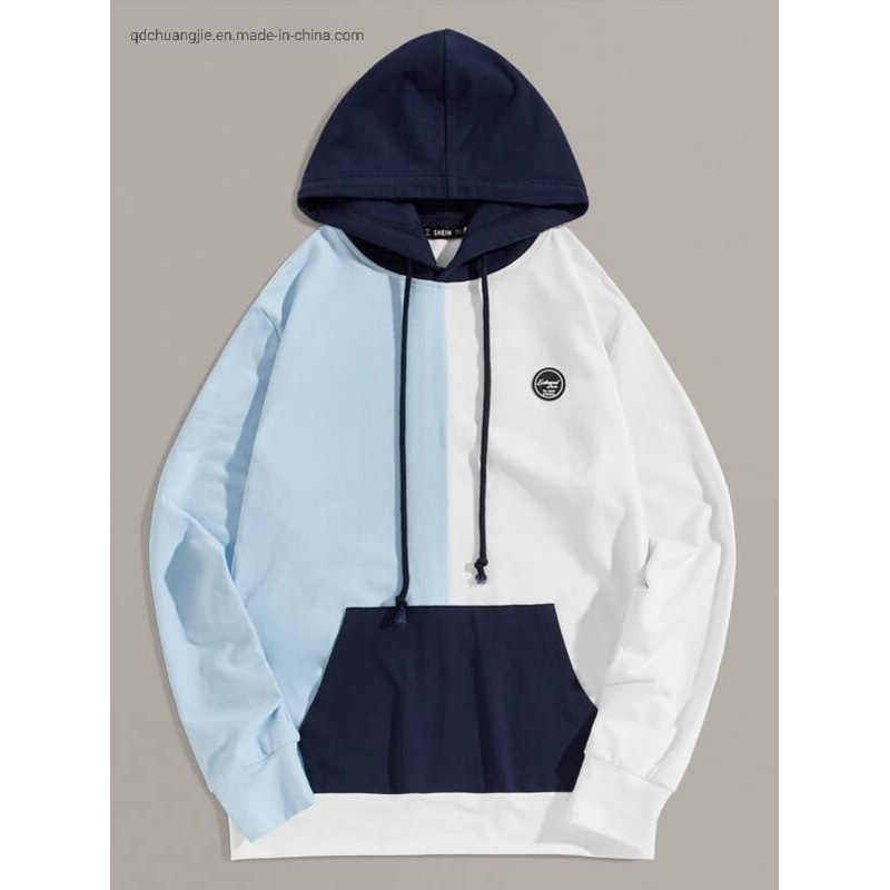 Men Patch Pocket Chest Badge Loose Fit Pullover Customise Sports Hoodies – Polyester and Organic Cotton price