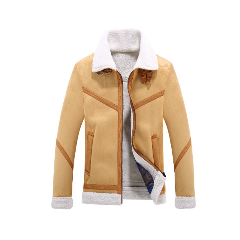 Thick Warm Mens Fleece Lined Winter Coats Faux Fur Motorcycle Jacket – Waterproof Jacket and Men Waterproof Snow Jacket price