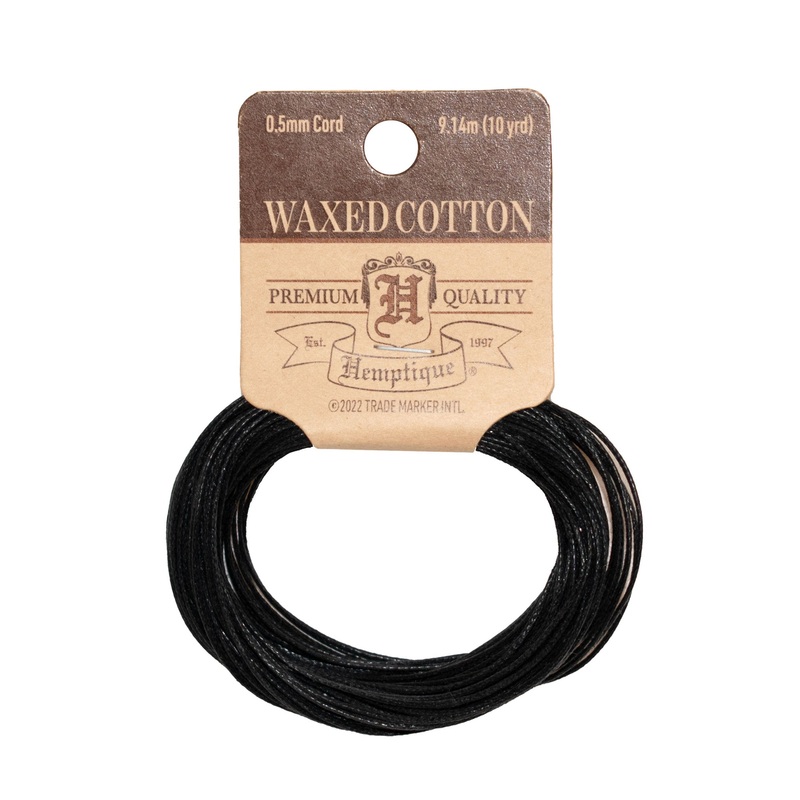 Waxed Cotton Cord Coiled|Black|Natural|Brown|0.5mm|1mm|2mm