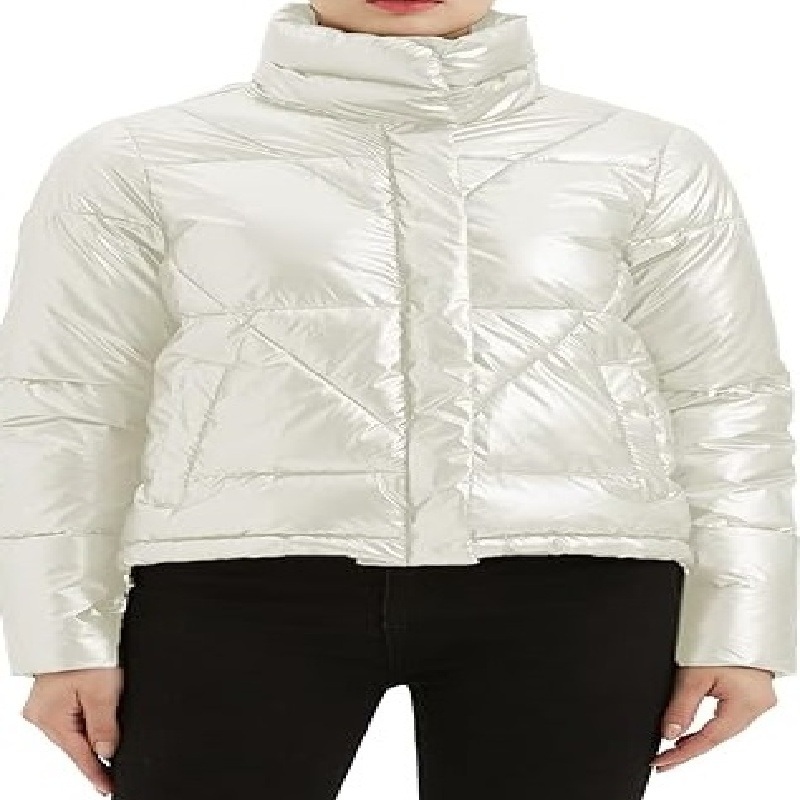 Womens Quilted Metallic Shiny Puffer Jacket – Warm Puffer Jacket and Womens Puffer Jacket price