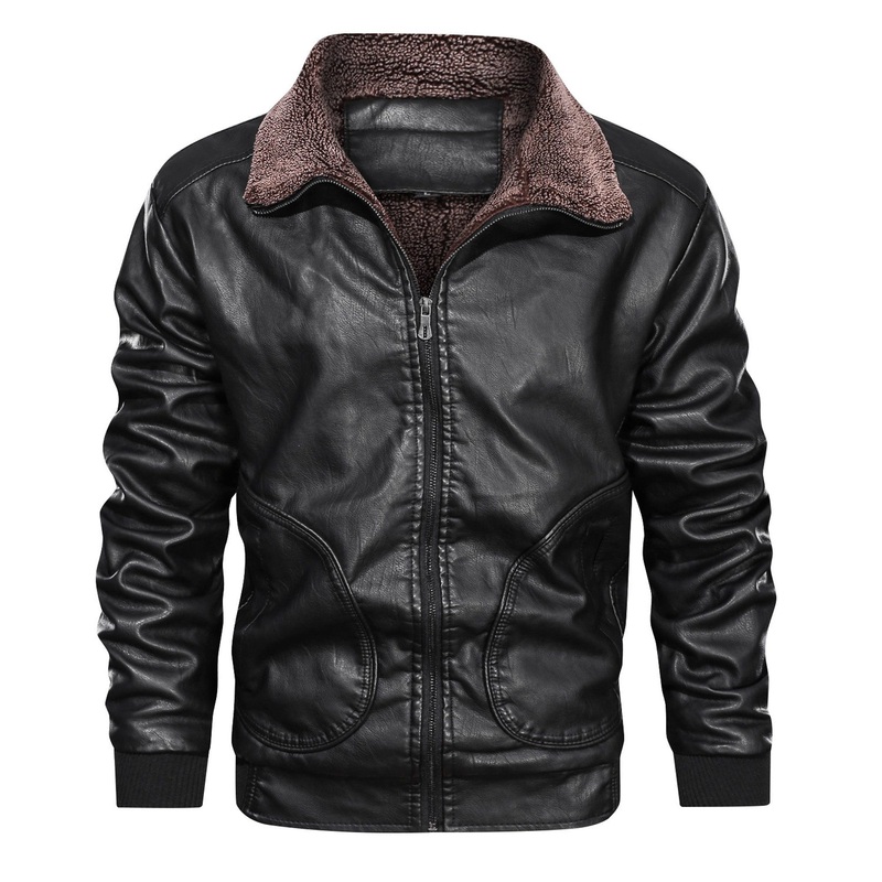 Asiapo China Factory Mens Active Street Hip Hop Polar Fleece PU Bomber Leather Jacket – Training Jackets and Bomber Jackets price