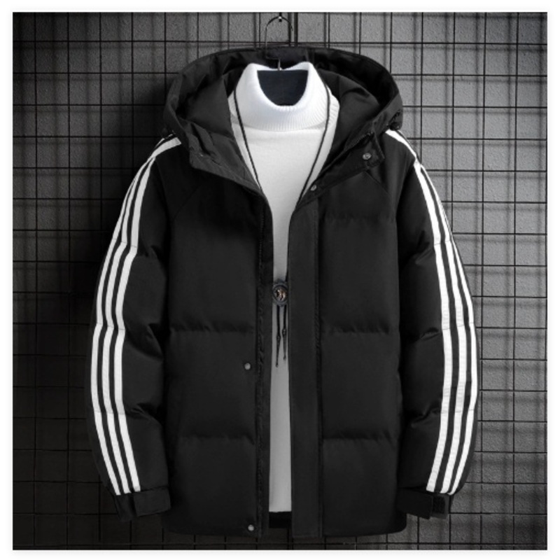 Casual Sports Stripe Down Jacket Energetic Hiking Skiing Details Personality Mens Overcoat – Down Jacket and Energetic Jacket price