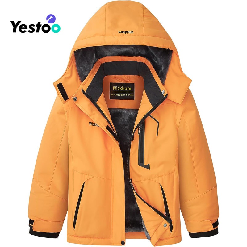 Girls Waterproof Ski Jacket Winter Warm Fleece Lined Snow Windproof Jackets Removable Hood Ski Coat for Kids – Girls Waterproof Ski Jacket and Sherpa Jacket price