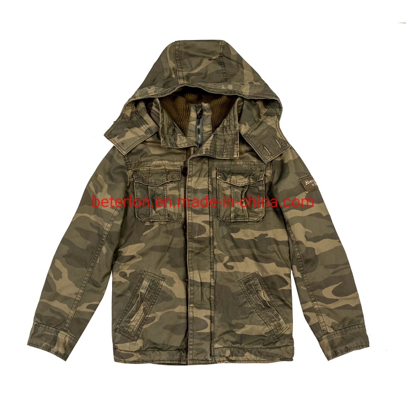 Man Leisure Washing Camouflage Cotton Twill Hooded Jacket/Coat – Man Coat and Jacket price