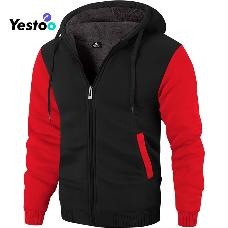 Mens Zip up Hoodie Heavyweight Winter Sweatshirt Fleece Sherpa Lined Warm Jacket – Mens Fleece Jacket and Mens Windproof Jacket price