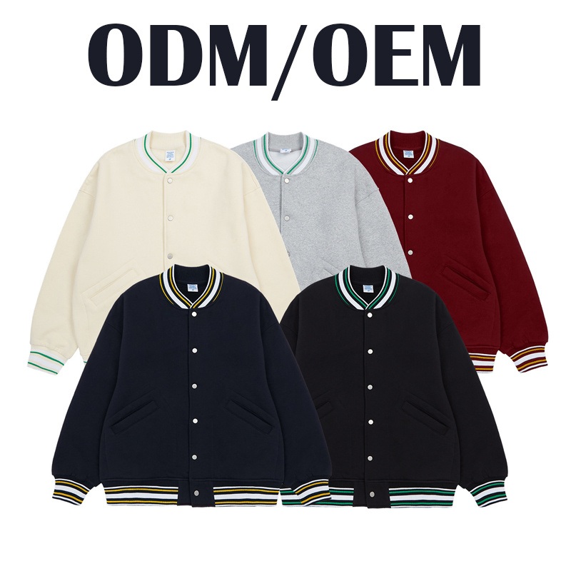 400GSM 64%Polyester 36%Cotton Fleece Basic Baseball Jersey Winter New Line College Style Contrast Flat Machine Jacket – Apparel Wholesale and Life Jacket price