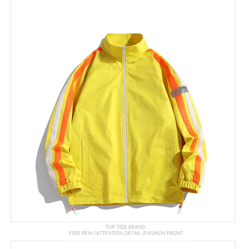 Fashion Supplier OEM Trendy Pure Yellow Sweatshirt Baseball Bomber Jacket Men – Outdoor Clothing and Sports Jacket price