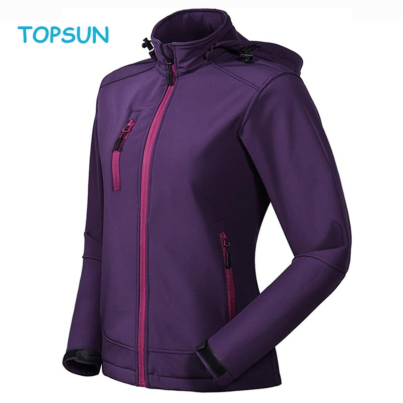 Ladies Softshell Jacket with Removable Hood, Fleece Lined and Water Repellent BSCI – Winter Jacket and Sport Jacket price