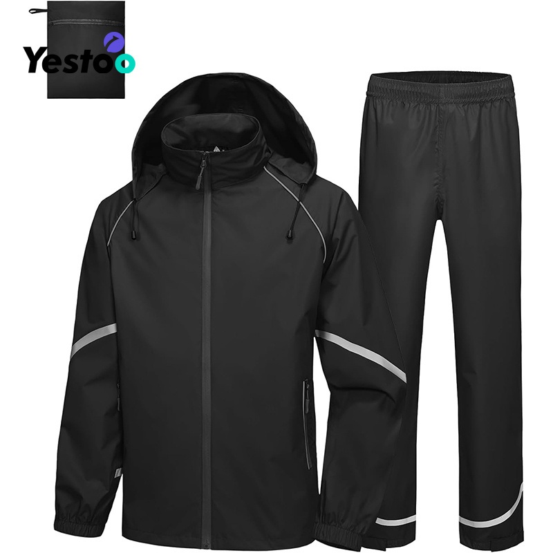 Mens Reflective Rain Suit: Waterproof Lightweight Hooded for Multi-Sport – Reflective Rainwear and Waterproof Suit price