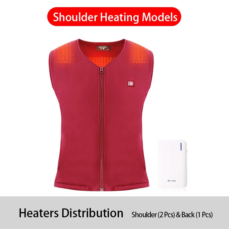 New 3 Places Heating Vest Unisex USB Heated Jacket Black Thermal Clothing S-3XL Battery Heated Vest – Men Vest and Heated Vest price
