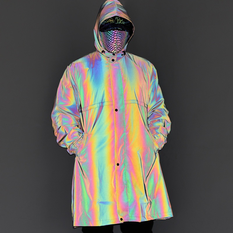 Wholesale Price Long Waterproof Coat with Hood Rainbow Reflective Jacket for Men – Jacket and Reflective price