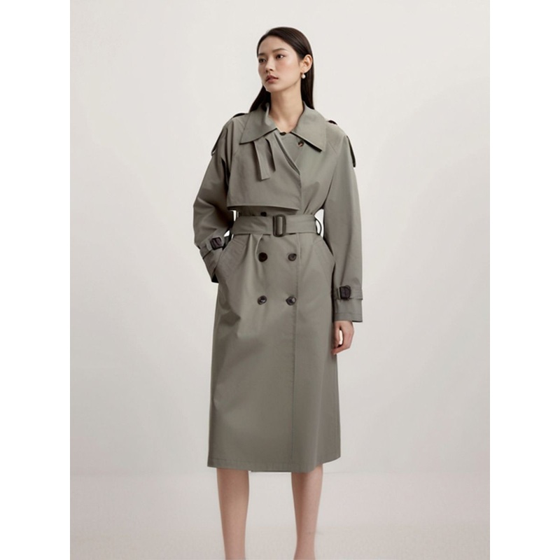 European Lapel Double-Breasted Long Womens Trench Coat – Womens Coat and Casual Coat price