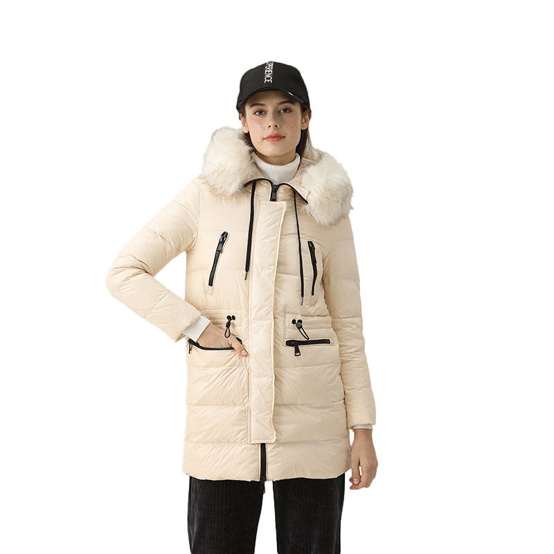 Girl Long Down Coat Hoodie Padded Jacket Ropa Thick Winter Women Parka – Jacket and Coat price