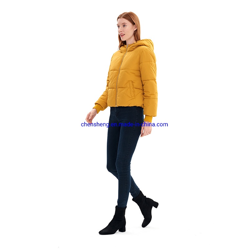 Hooded Short Down Jacket with Zipper for Ladies Winter Fashion Warm Down Jacket – Female and Retail price
